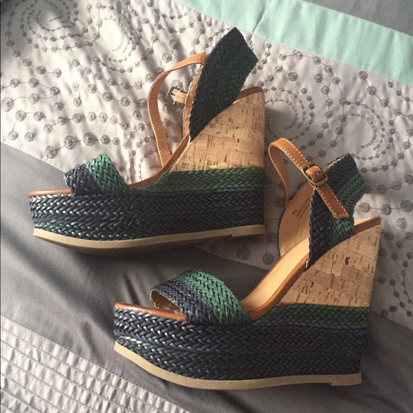 Mossimo Supply Co. Shoes - 🛌 Blue and green cork wedges